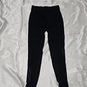 Black Leggings with Cutout Design